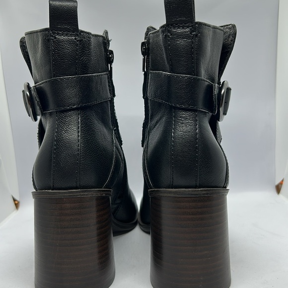 Crown Vintage Women's Black Leather Courla Ankle Bootie size 10M - Picture 6 of 13